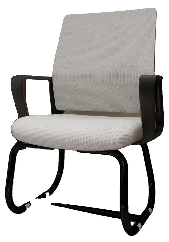 Chaise de bureau ergonomique grise et noire avec structure métallique CQY