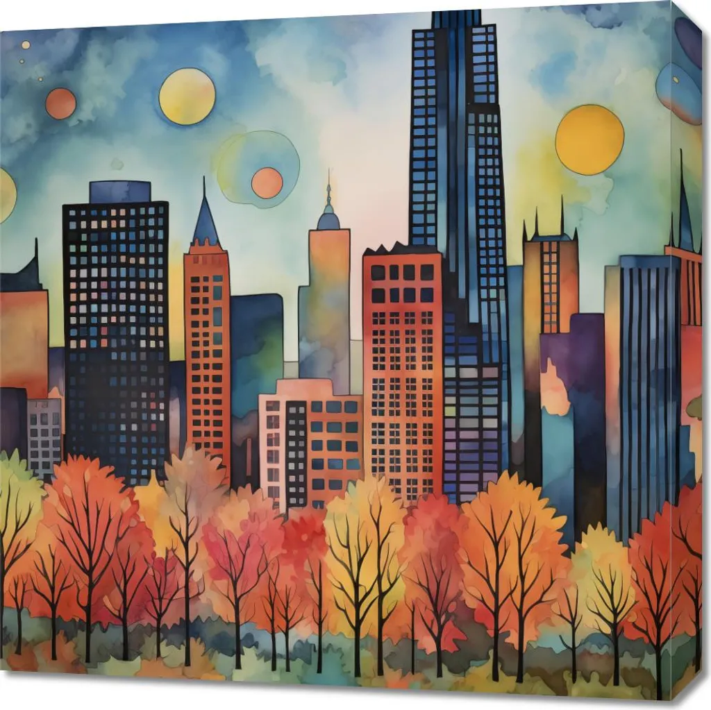 Offerta Quadro 60x60 cm Città Pittoresca | Spedizione in 24/48h