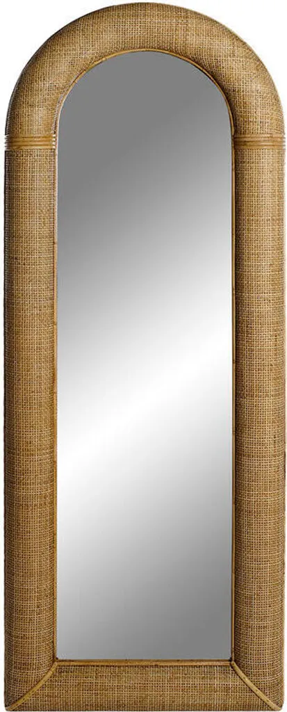Miroir mural ESPRIT cadre en rotin et bois naturel 60x161cm tropical