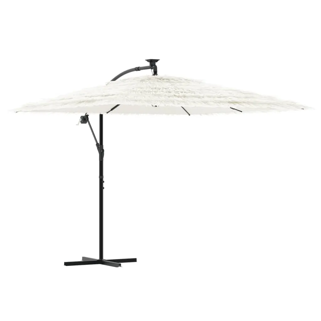 Parasol Carré avec Mât en Acier Blanc 269x269x235 cm pour Terrasse