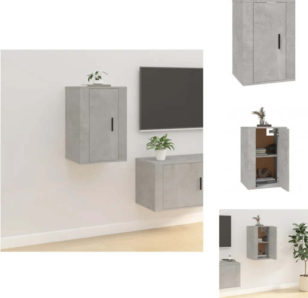 vidaXL Armoire TV Murale Gris Béton 40x34,5x60 cm - Meuble TV Moderne
