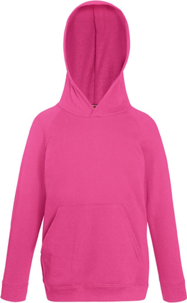 Fruit of the Loom - Kids Lightweight Hooded Sweat - Fuchsia - 140