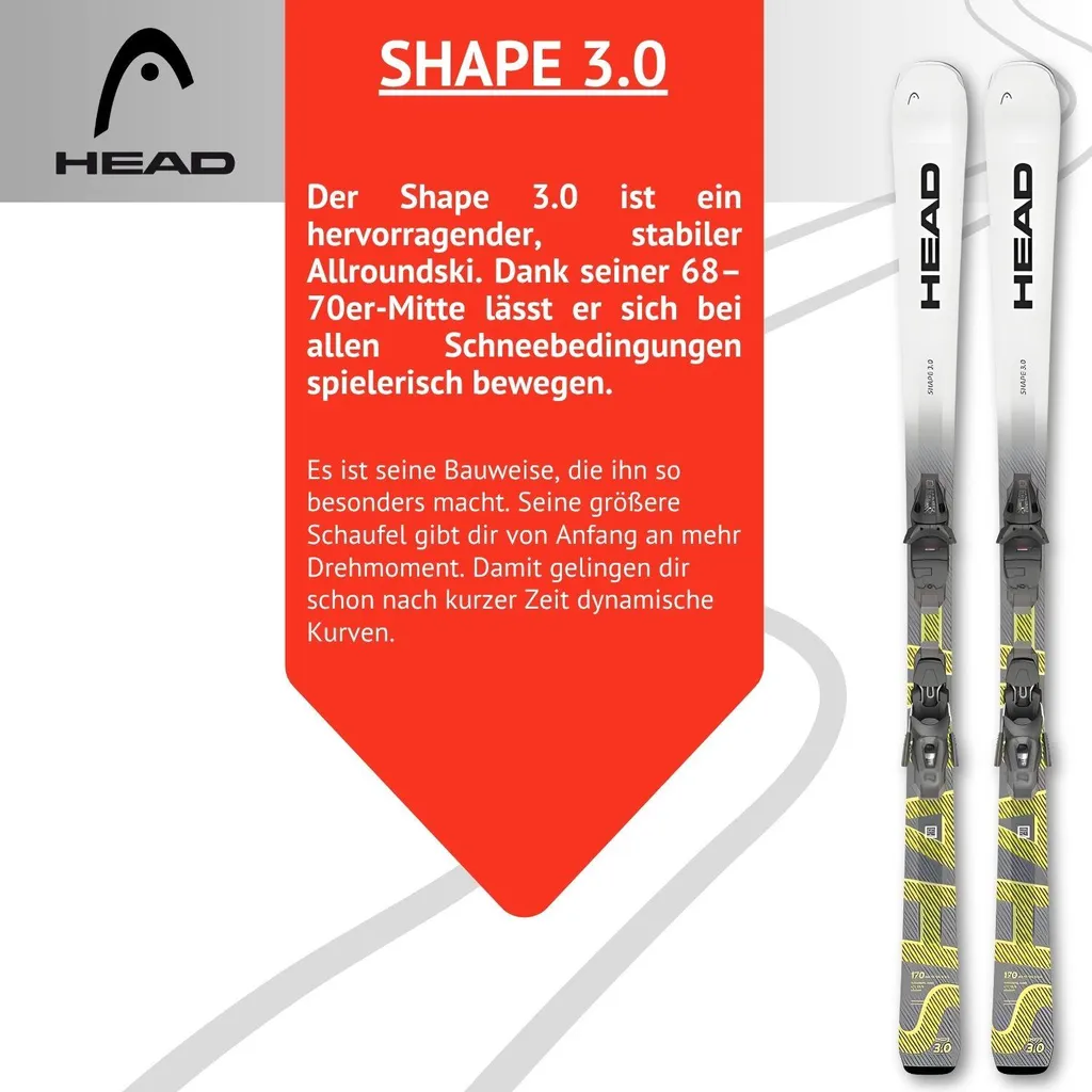 Ski Carving Head Shape 3.0 Allride Rocker et Fixations PR10 GW Gripwalk - 2