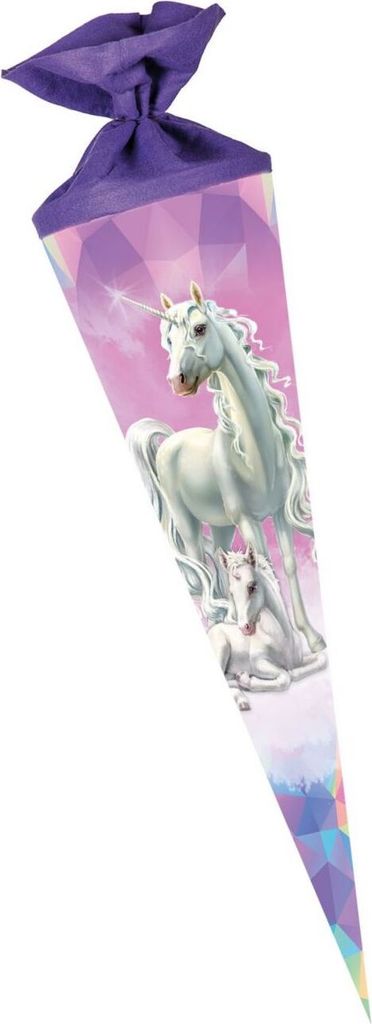 Nestler Schultüte Einhorn Märchenwald 70 cm rund Filz Produktbild 
