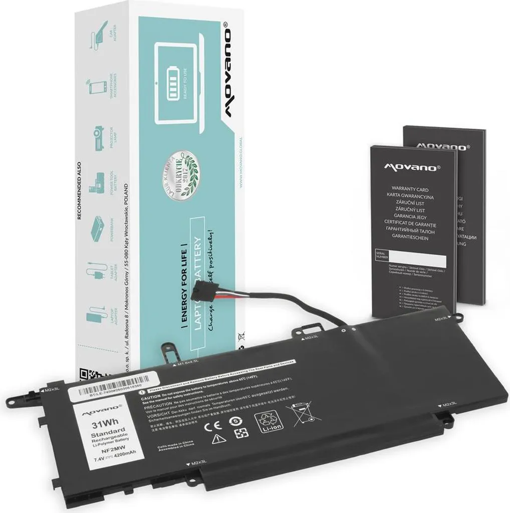 Ricambio Batteria NF2MW per Dell Latitude 9410 e 7400 2-in-1 52Wh