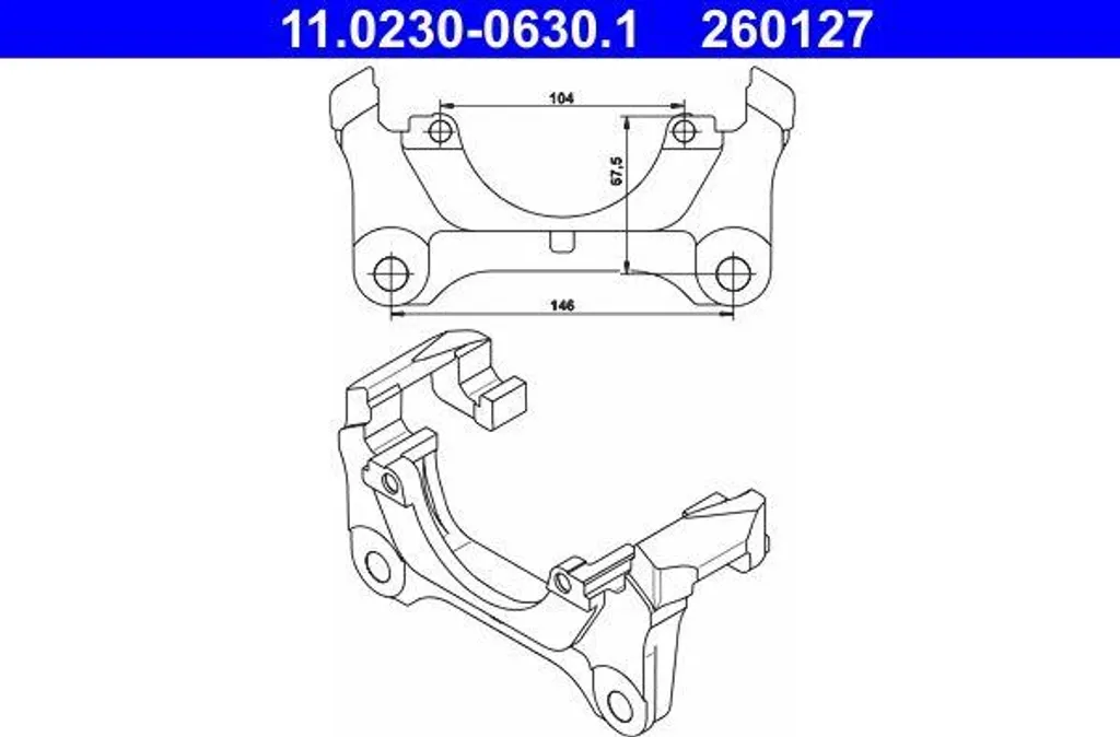 Support d'étrier de frein ATE 11.0230-0630.1 pour Audi A6 4B 4B0615125D