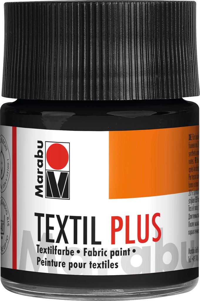 Marabu Stoffmalfarbe Textil plus 50 ml schwarz 073