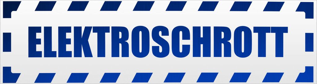 Kiwistar Elektroschrott gestreift Magnetschild Schild magnetisch - 20cm Blau - reflektierend - Magnetfolie für Auto PKW Kfz