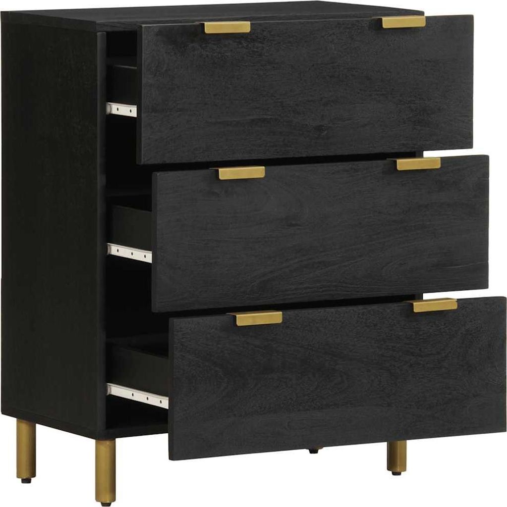 vidaXL Sideboard Schwarz 60x33x75 cm Holzwerkstoff