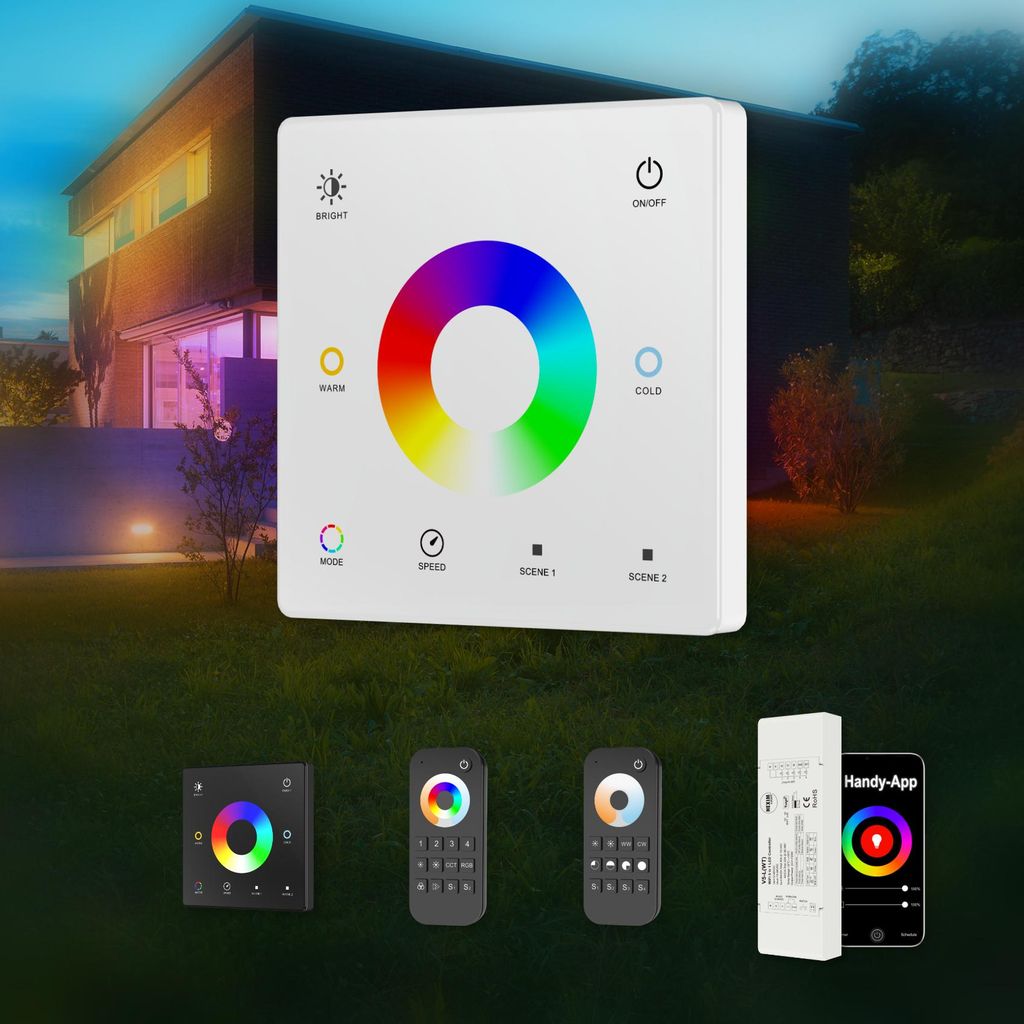 HEXIM 12-48V LED Controller & Fernbendienung - Smart Home & Phone Sprachsteuerung Alexa Google Assistant (modellabhängig) - (TW5 Weiß - 1 Zonen W...