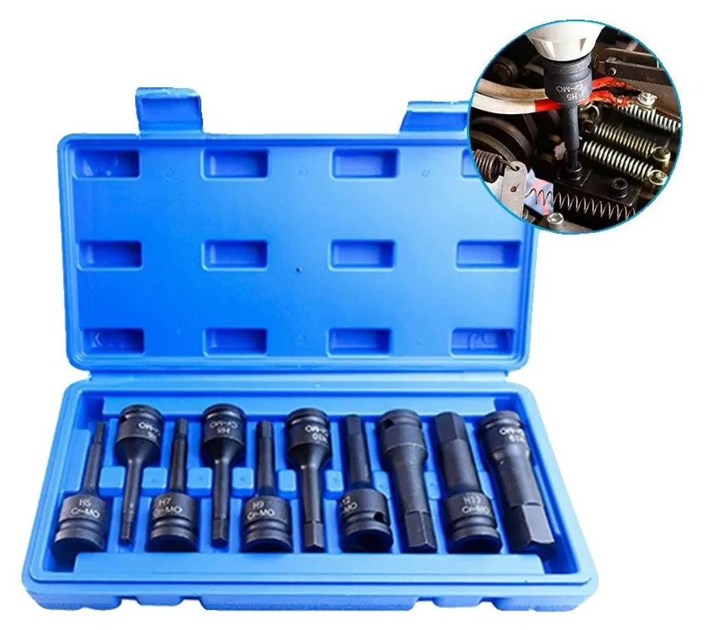 Douilles Impact Torx 1/2 Pouce en Acier Résistant aux Chocs - 10 Pcs