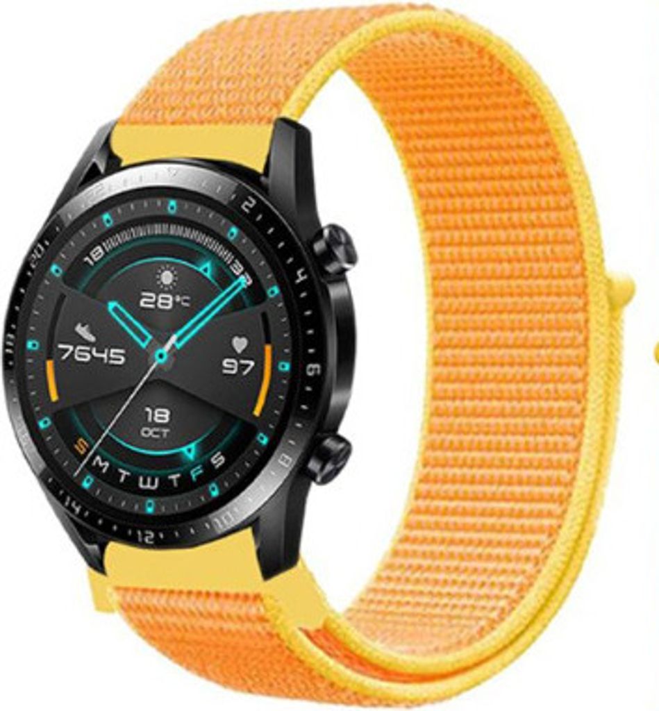 Strap-it Huawei Watch GT 2 Armband Nylon (Hellgelb)
