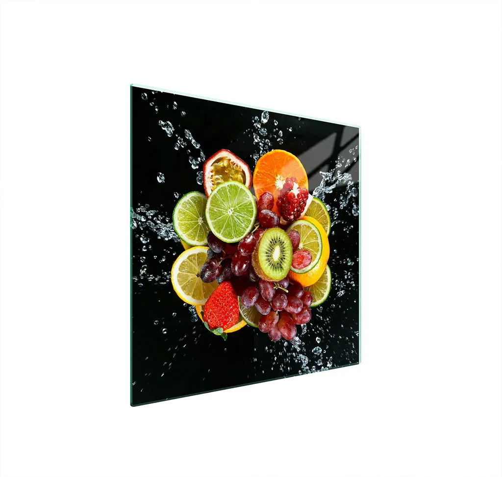 Piatto di Vetro Protettivo 50x52 Frutta - Copri Fornello Temperato