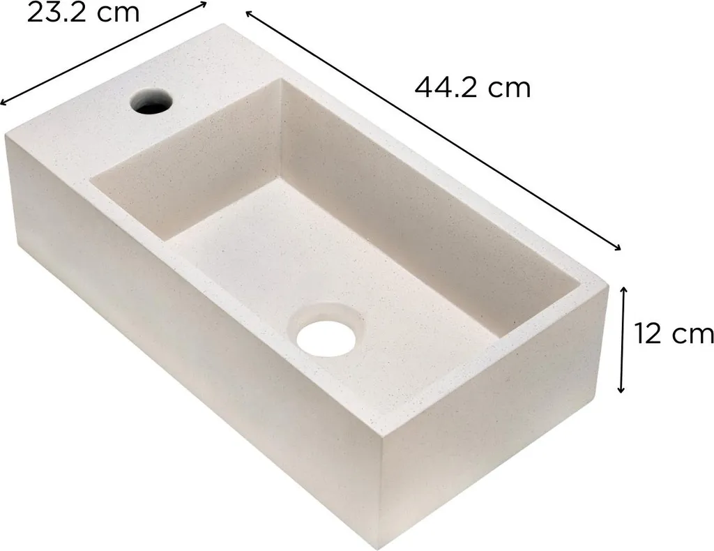 Lavabo Appoggio CALA Beige 44x23: Design Compatto per Bagni Moderni - 3
