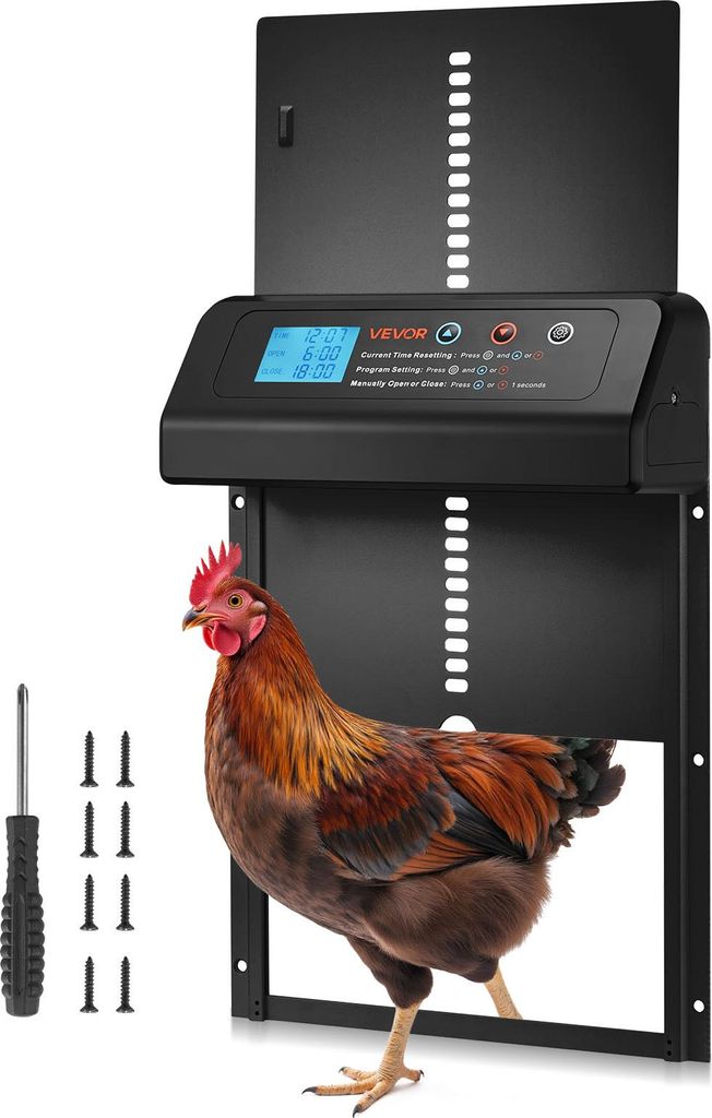 VEVOR Automatická klapka pre kurčatá, dvierka do kurína s Obrázok produktu 