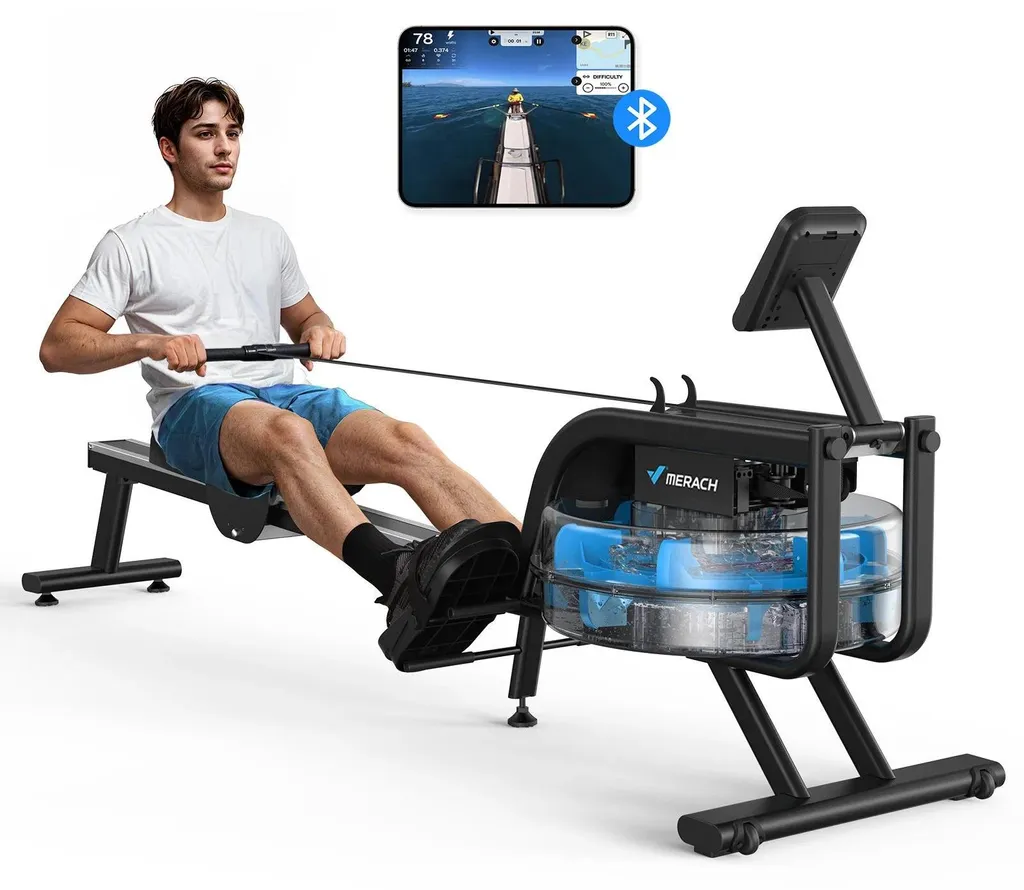 Rameur à eau R10 pour entraînement cardio complet - Bluetooth Noir
