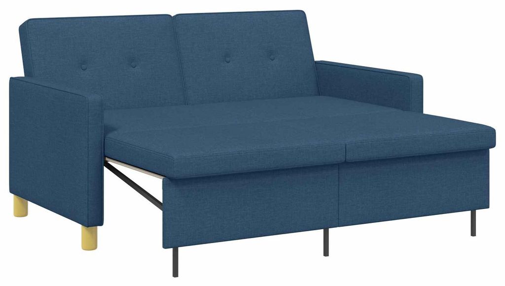 vidaXL Schlafsofa Ausziehbar Blau Stoff