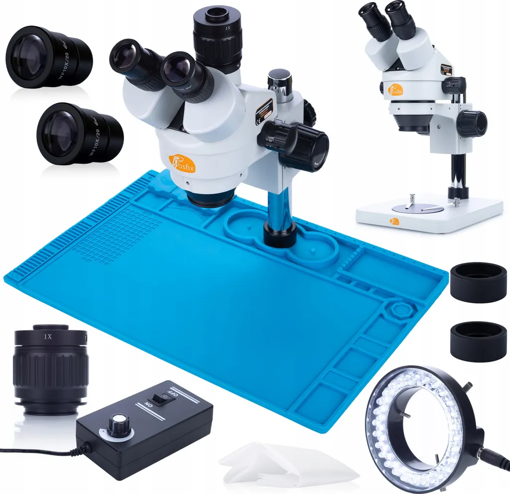 Microscope avec éclairage LED réglable Rosfix et tapis de silicone
