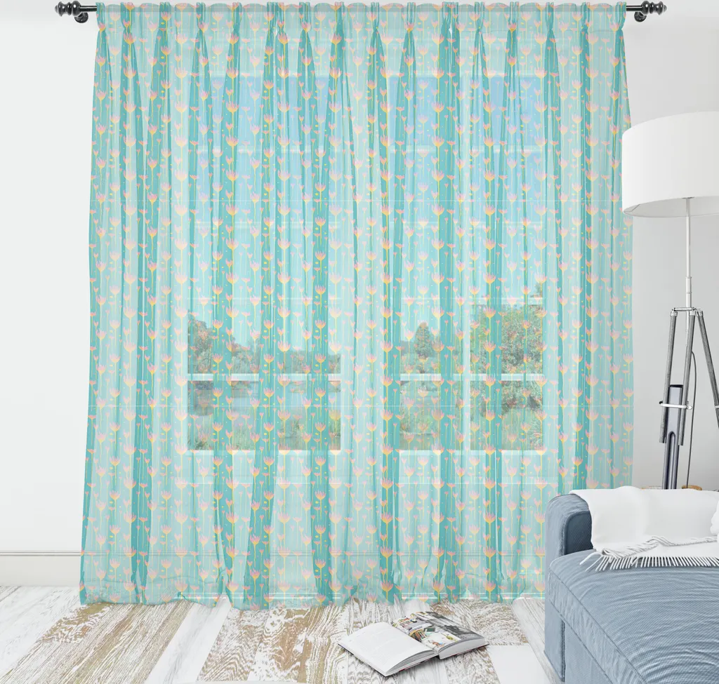 Arazzo Lavabile 210x274 cm ABAKUHAUS | Raso Antimacchia Fiori Senape