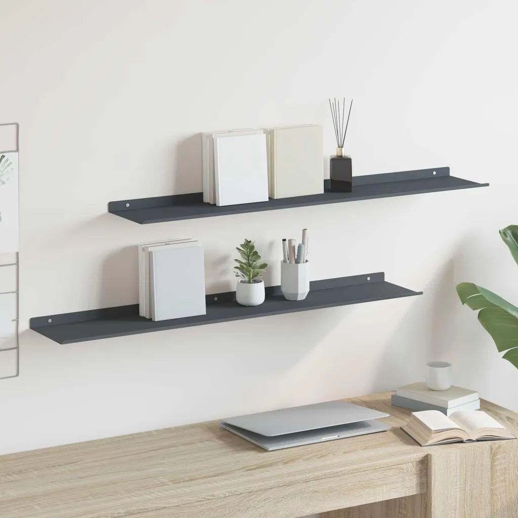 Offerta 2 Mensole vidaXL Antracite 100cm - Prezzo Imbattibile - 2