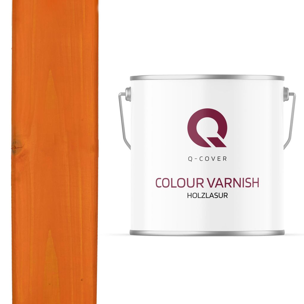 Holzlasur 5L Orange Satin | Lasur für Holz außen & innen | Abperleffekt & UV-Schutz