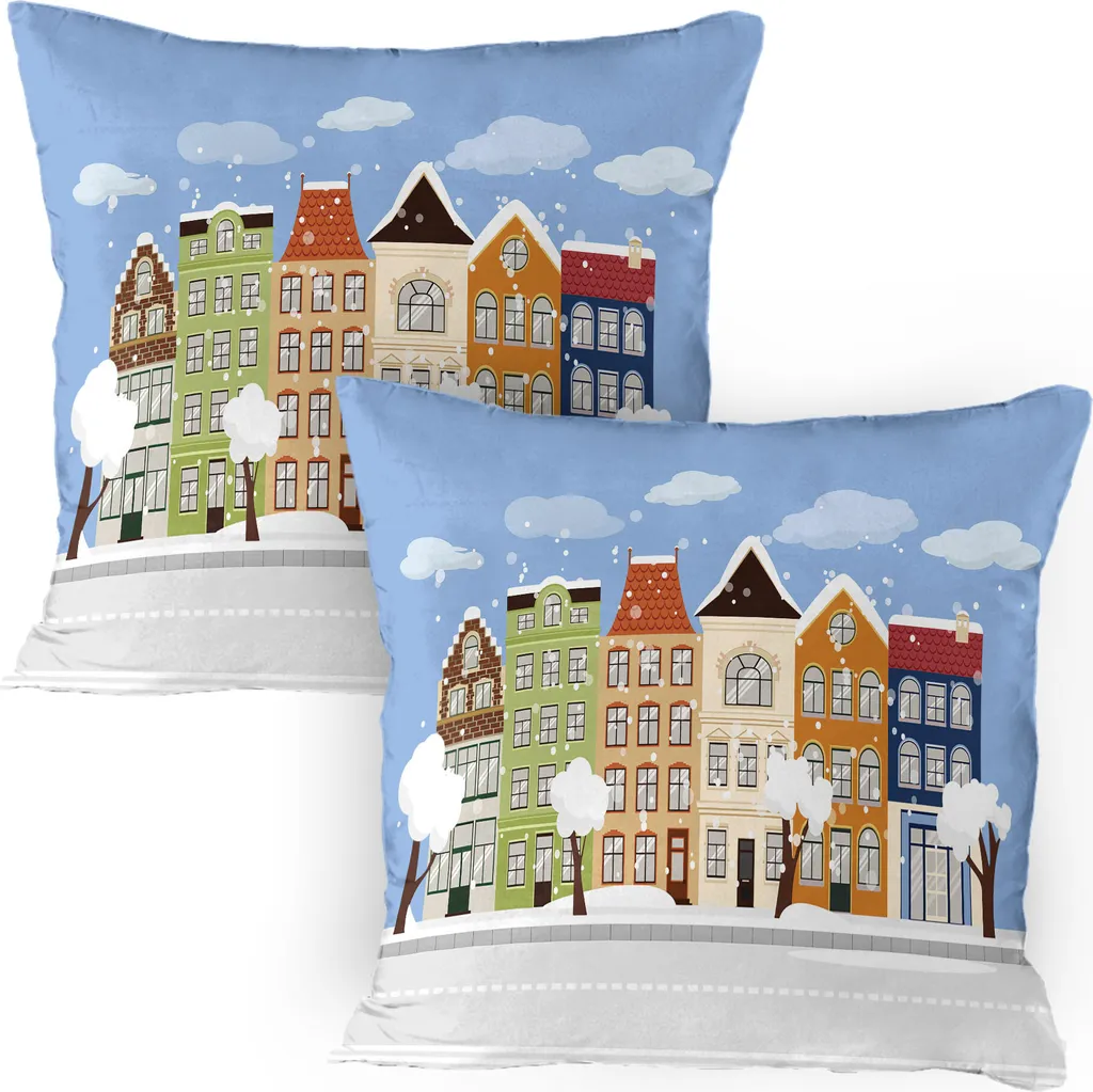ABAKUHAUS Federe Amsterdam 80x80 cm: Paesaggio Invernale Olandese