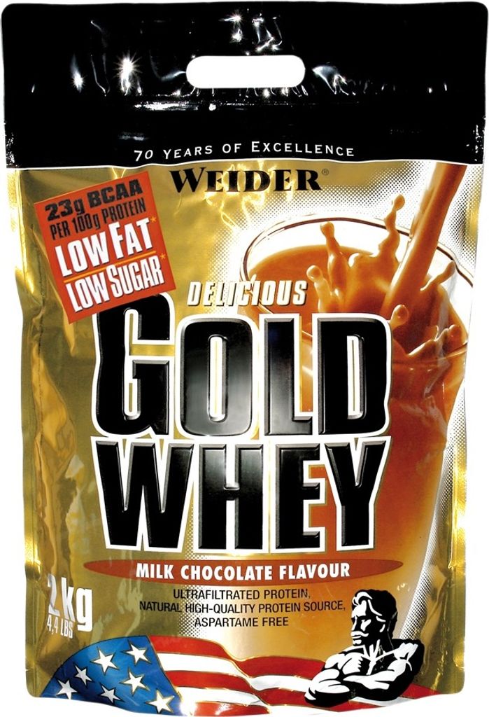 Weider Gold Whey, sachet de 2kg, goût chocolat Image du produit 