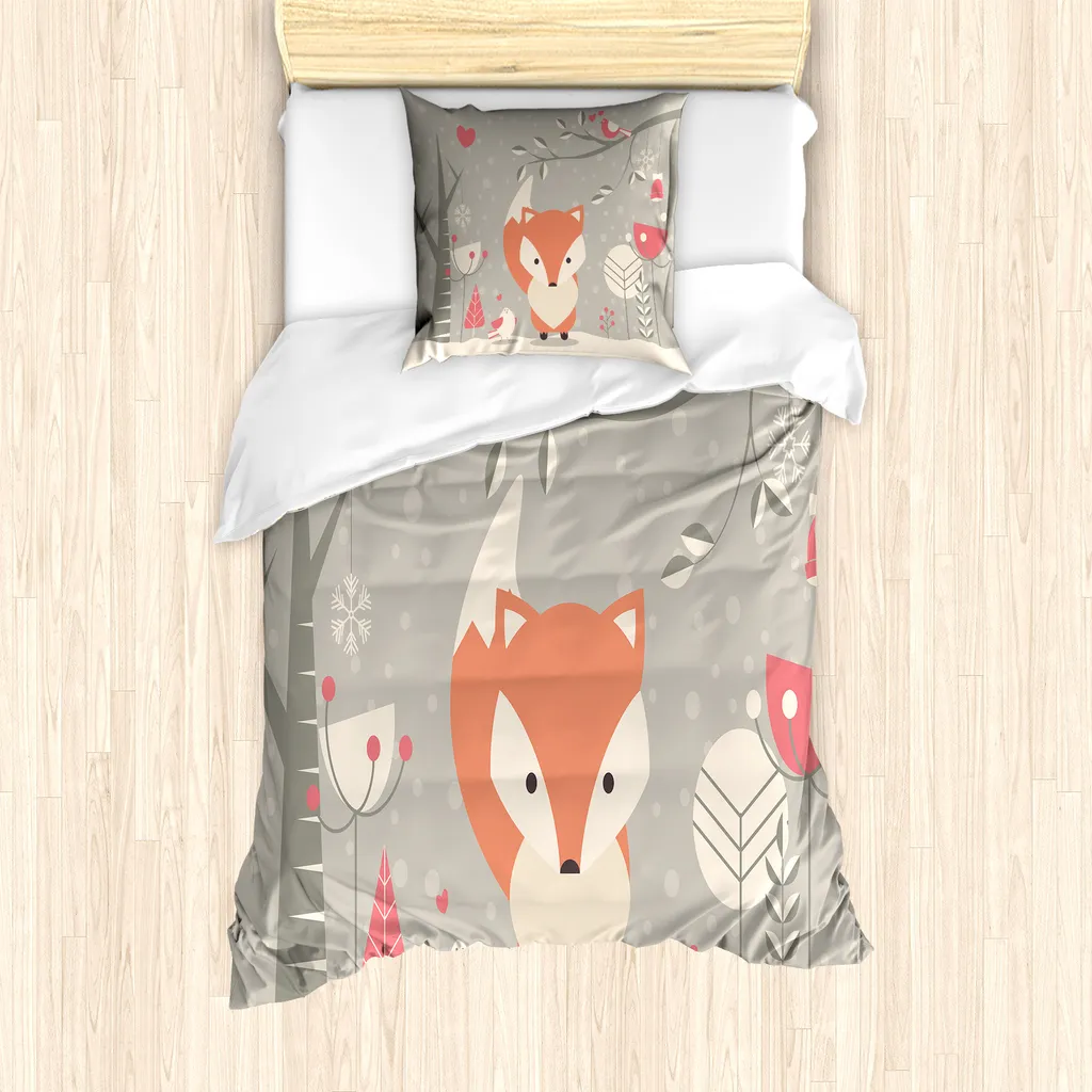 Linge de lit pour allergique 135x200 cm Forest Friends Abstract Winter