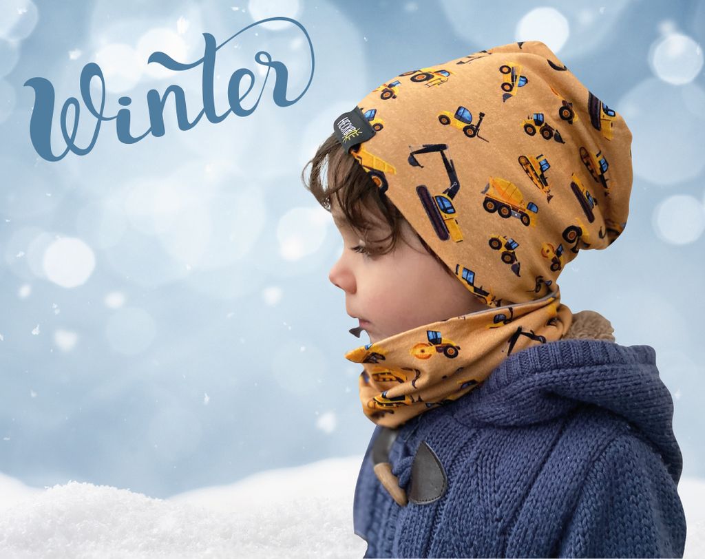 HECKBO Baufahrzeuge Kinder Mädchen Jungen Beanie Mütze & Produktbild 4