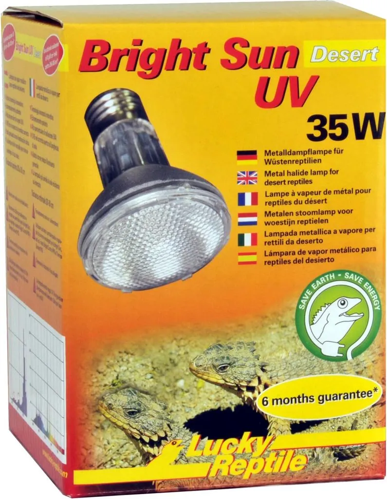 Solution UV et chaleur pour petit reptile Lucky Reptile Bright Sun 35W