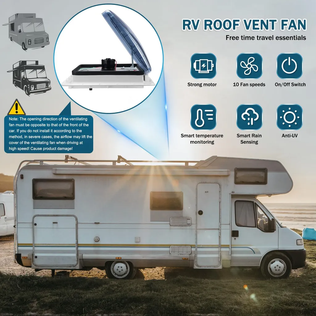 Lanterneau ventilé camping-car 12V réversible avec contrôle température