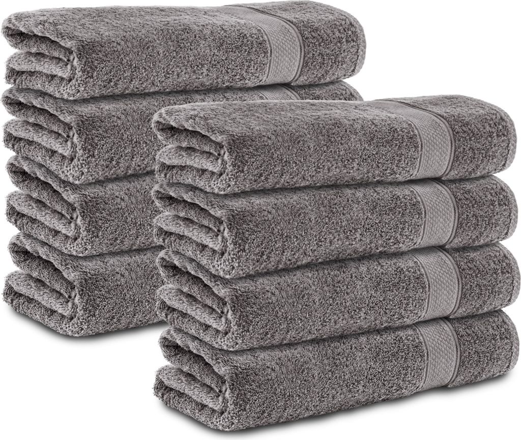 Komfortec 8er Handtuchset aus 100% Baumwolle, 8 Handtücher Produktbild 