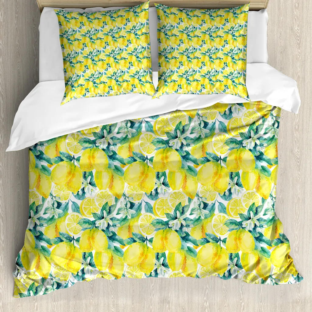 Offerta Set Copripiumino ABAKUHAUS Matrimoniale Giallo Antiacaro