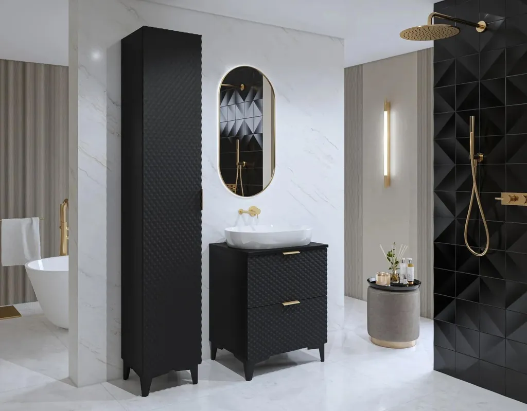 Meuble sous-vasque EUREKA 60 cm noir pour rénover une salle de bain - 4
