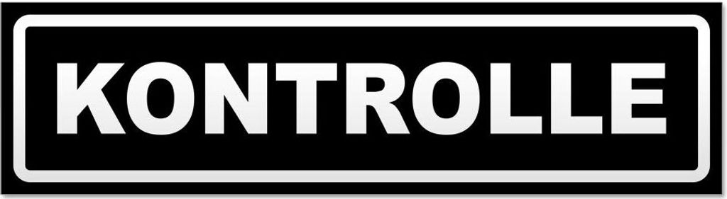 Kiwistar - Autoaufkleber - Schwarz - 20 x 5,3 cm - Kontrolle invertiert - Hinweis Aufkleber Sticker für Auto, Kfz, Fahrrad, PKW, LKW