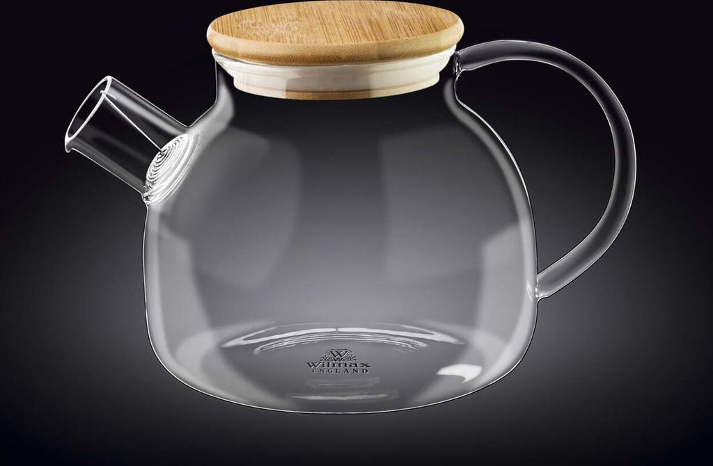 Wilmax Teekanne 950 ml mit Federfilter und Bambusdeckel Produktbild 