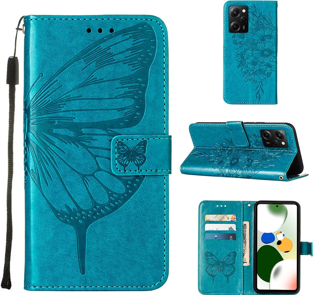 Custodia In Pelle PU Per Xiaomi Redmi Note 12 Pro 5G / Poco X5 Pro 5G – Flip Con Slot Carte E Funzione Supporto – Marrone