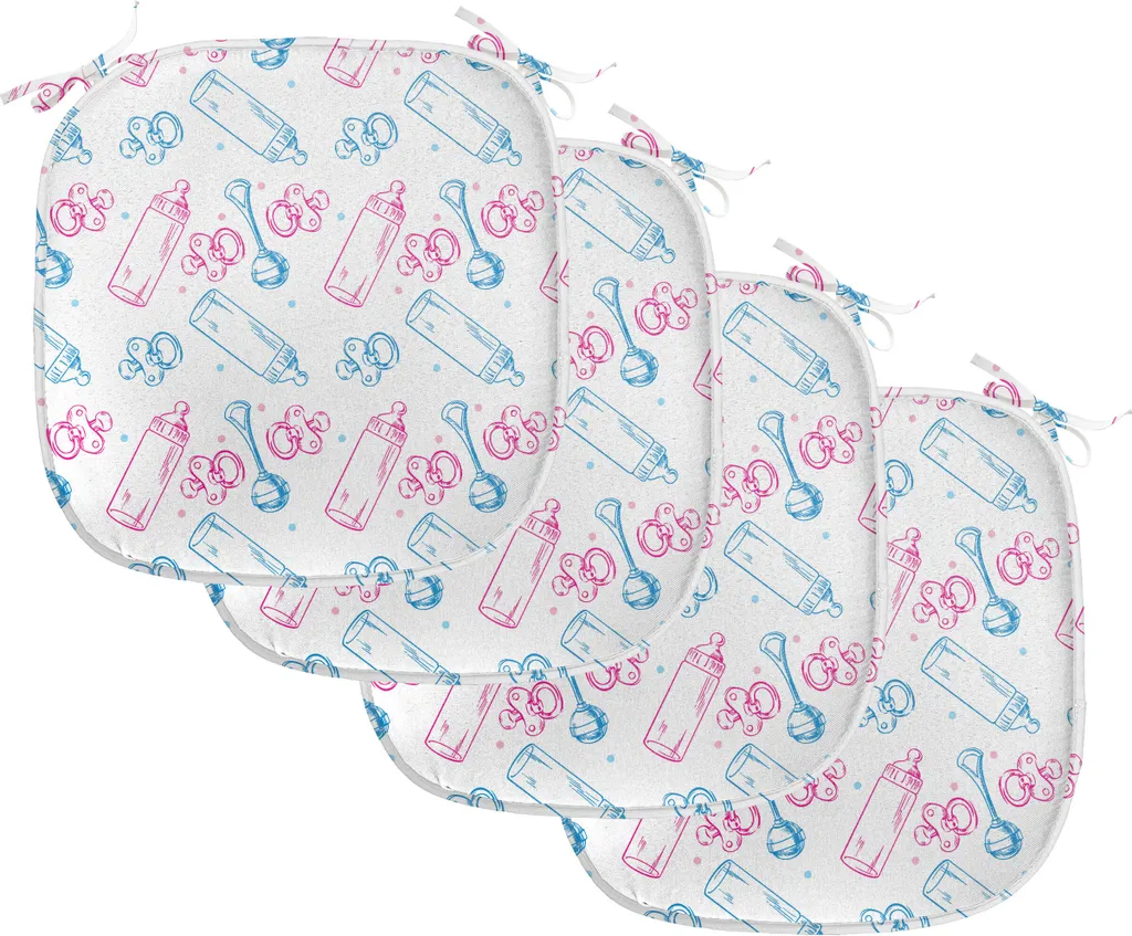 Lot de 4 Coussins pour Sièges de Cuisine - Protection Imperméable 40x40 cm