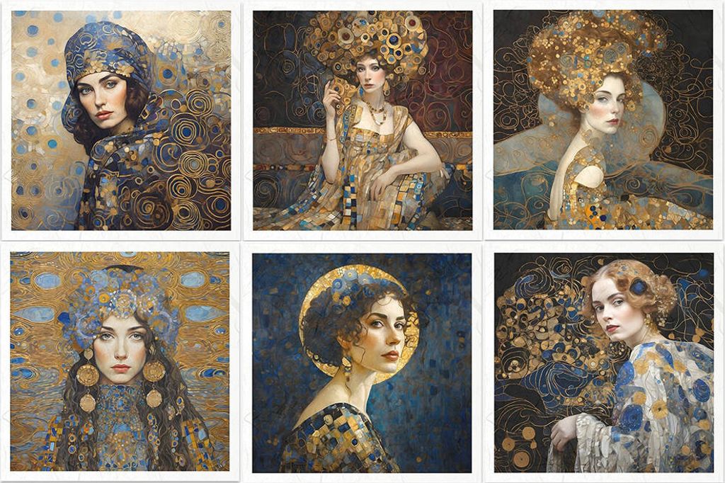 Scrapbooking-Bastelpapier-Set reis - ITD - RSM127 Frauenmosaik - Inspiriert von Klimt