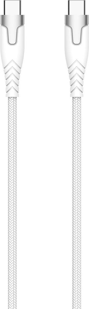 GEAR Polyamid-Kabel PRO USB-C auf USB-C 2.0 1,5 m Polyamid-Kabel mit Metallgehäuse Weiß