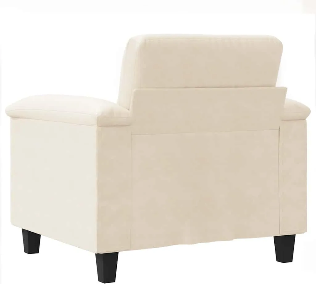 Fauteuil de Salon Beige 60 cm en Microfibre - Fauteuil Simple et Chic - 6