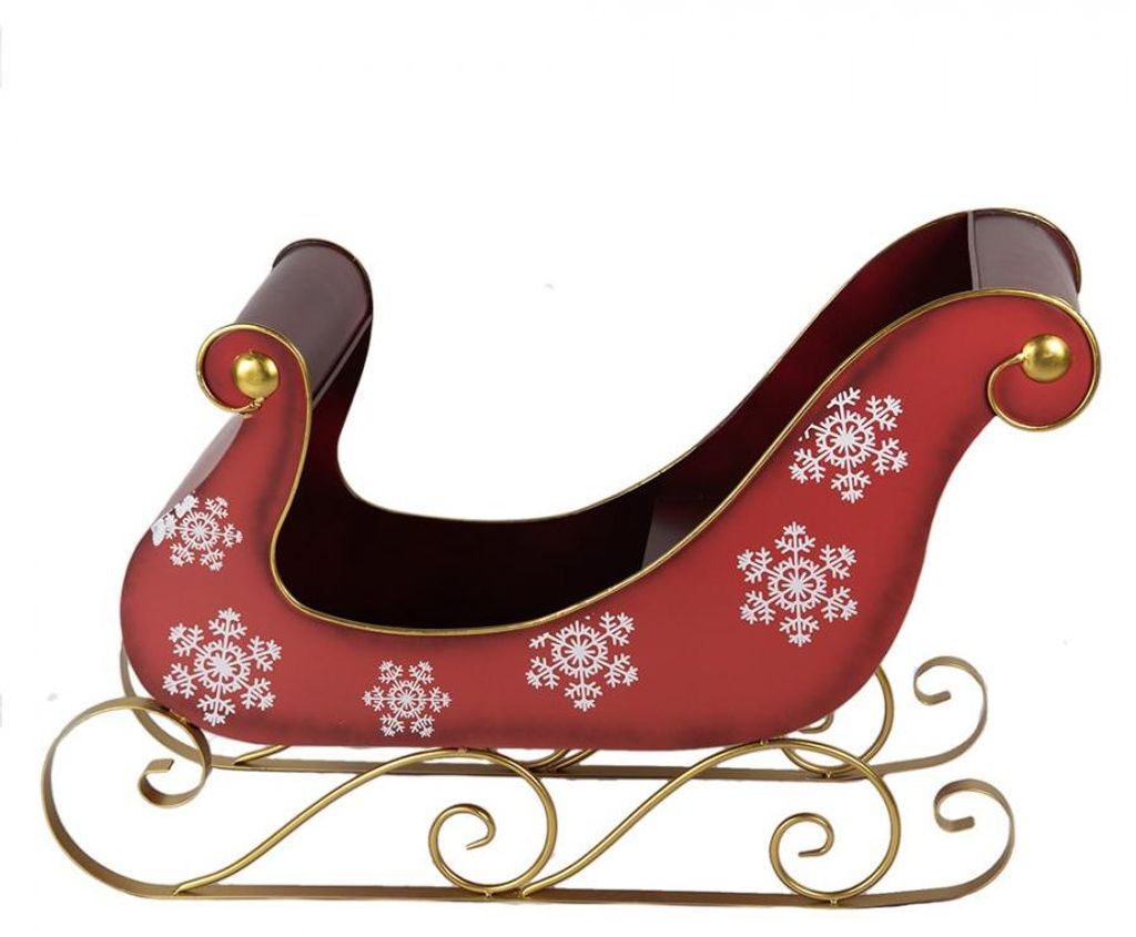 Clayre & Eef Kerstslee, groot, 112x40x68 cm, rood, metaal Productafbeelding 