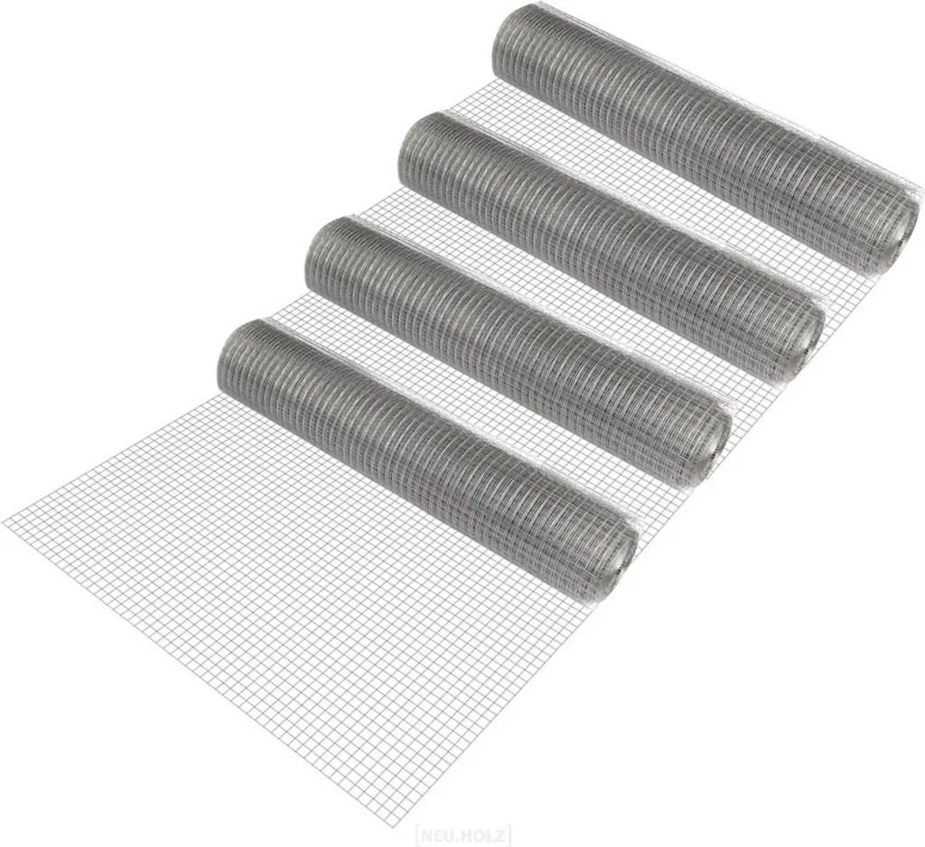 Grillage Anti-Corrosion pour Clôture Durable Rouleau Galvanisé 1m x 25m (x4)