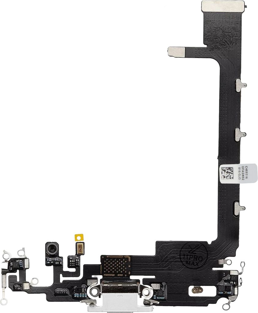 Clappio, Ladeanschluss für iPhone 11 Pro Max, Lightning Anschluss + Mikrofon, Silber