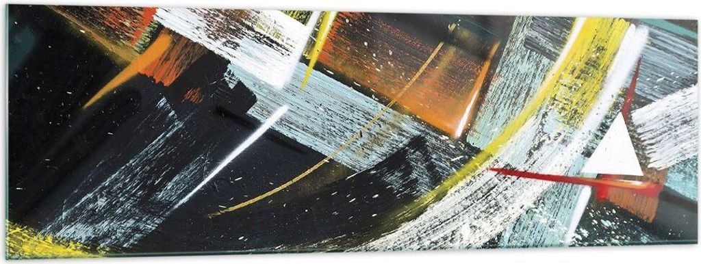 Bilder auf glas - Einteilig - Abstraktion Graffiti Bunt - 160x50cm - Glasbilder - Wandbilder - Bilder - Wanddekoration aus Glas - Glas Bilder - Wan...