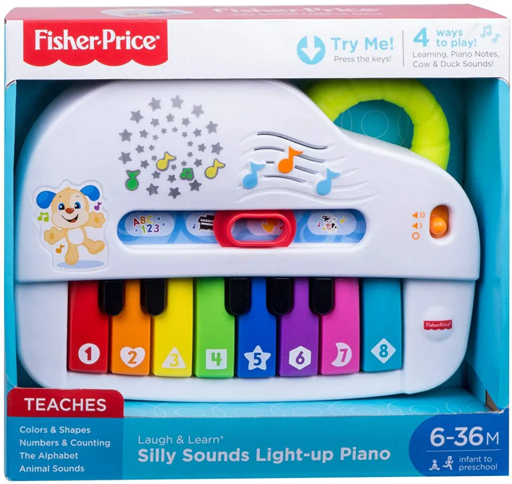 Piano Éveil Bébé Fisher-Price Roumain - Idéal Cadeau Naissance 6m+