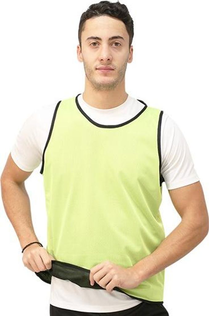 Trainingsweste wendbar Uni Schwarz/Gelb Fluor