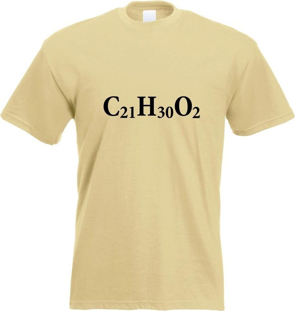 Kiwistar - T-Shirt - Khaki - C21H30O2 - THC Formel Motiv Bedruckt Funshirt Design Print - mit Motiv Bedruckt - Funshirt Design - Sport - Freizeit -...