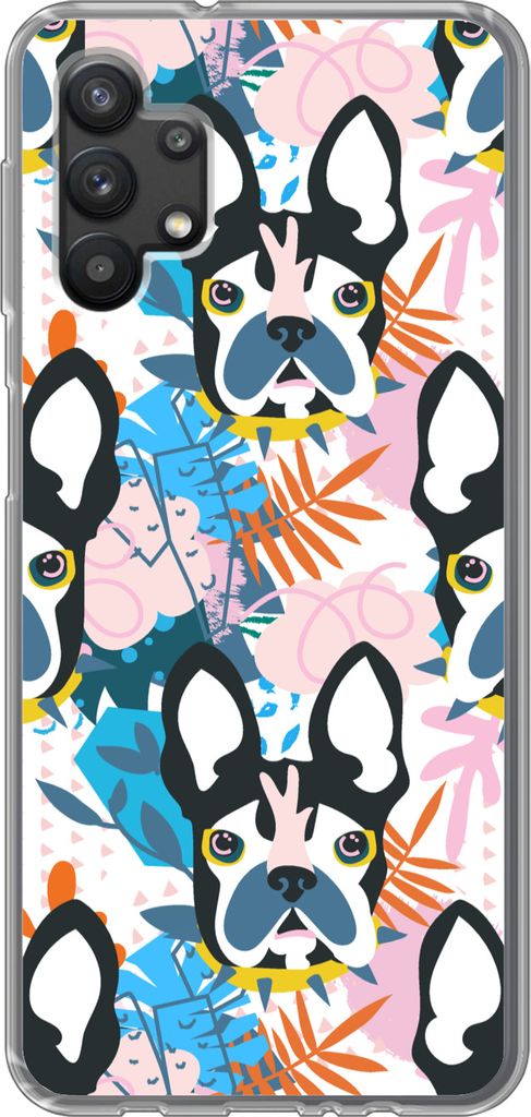 MuchoWow Handyhülle Schutzhülle Hülle für Telefoonhoesje Samsung Galaxy A32 5G Muster - Hund - Pflanze - Jungen - Mädchen - Kinder - Kind Si...