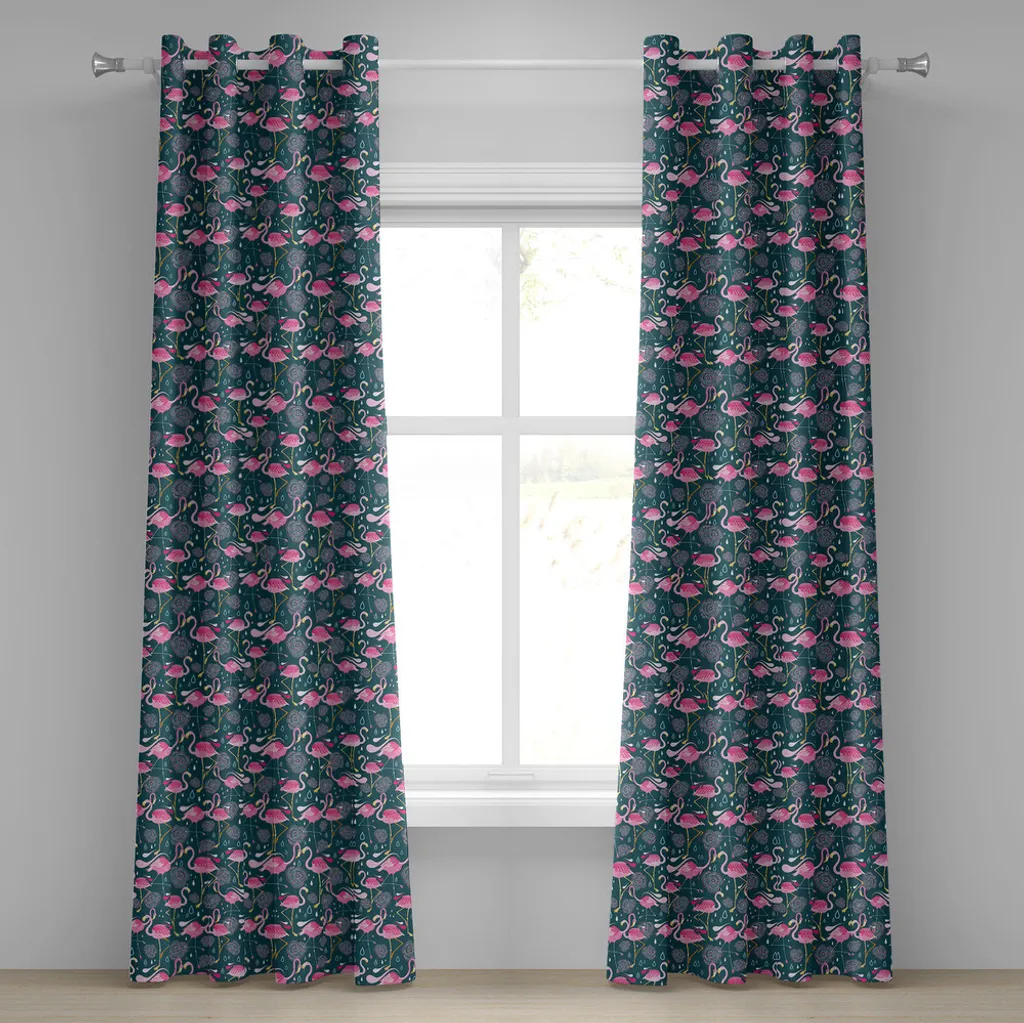 Tenda Fenicotteri ABAKUHAUS 280x175 - Stile Tropicale Verde e Rosa